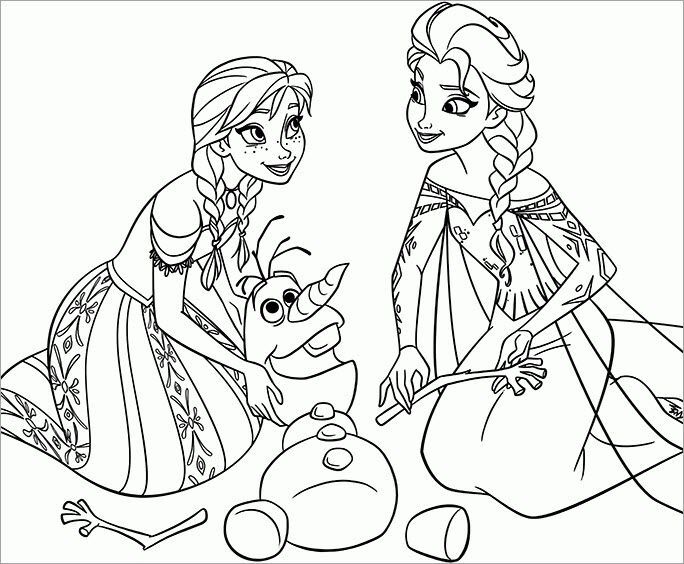 50+ hình vẽ, tranh tô màu công chúa Elsa và Anna đẹp cho bé
